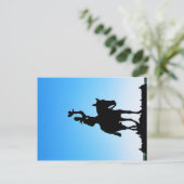 メタルカウボーイアートオンゲート近くのジョンソンシティ, TX ポストカード (スタンド正面)