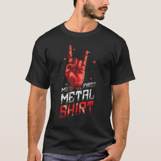 メタルキッズロックハンドメタルサインメタルラバーファースト Tシャツ