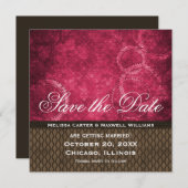 メタルギア日付招待状を保存するピンク 招待状 (正面/裏面)