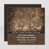 メタルギア日付招待状を保存する茶色 招待状 (正面/裏面)