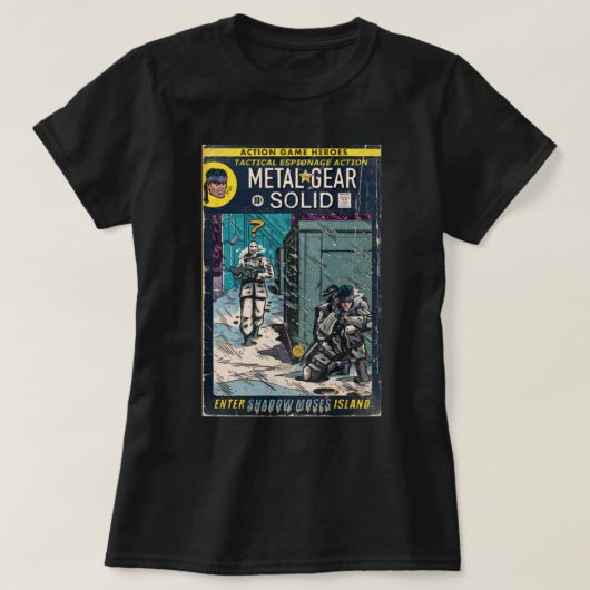 メタルギア無地の- 'Enter Shadow Moses'漫画ブック Tシャツ (デザイン正面)
