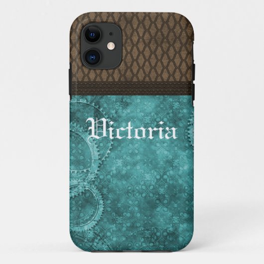 メタルギアSteampunk BT ID iPhone 5ケース、ティール（緑がかった色） Case-Mate iPhoneケース (裏面)