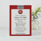 メタルクリップノート用紙レッドクラス懇親会 招待状 (スタンド正面)