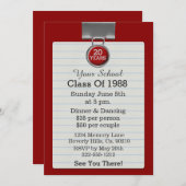 メタルクリップノート用紙レッドクラス懇親会 招待状 (正面/裏面)