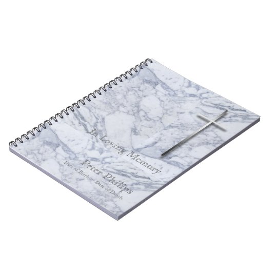 メタルクロスマーブル1葬儀記念ゲストブック ノートブック (左側)