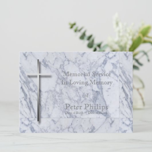 メタルクロス大理石1葬儀のお知らせ 招待状 (スタンド正面)
