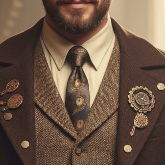 メタルクロックスチームパンクヴィンテージ工業 ネクタイ