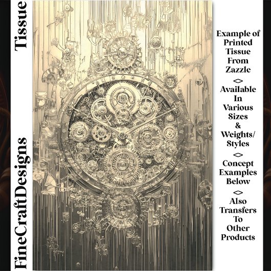 メタルクロック、ギアねじCogs DG8Sデコページ 薄葉紙