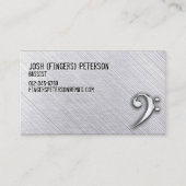 メタルクロムベースクレフ、 音符記号ベーシスト名刺 名刺 (正面)