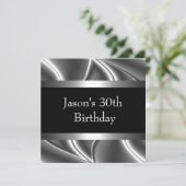メタルクロム白黒スタイルシルバーメンズ30th 招待状 (スタンド正面)