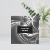 メタルクロム白黒スタイルシルバーメンズ30th 招待状 (スタンド正面)