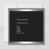 メタルクロム白黒スタイルシルバーメンズ35th 5 招待状 (裏面)