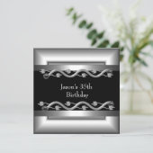 メタルクロム白黒スタイルシルバーメンズ40th 4 招待状 (スタンド正面)
