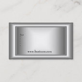 メタルクロームエレガントブラック&ホワイトスタイルシルバー5 名刺 (裏面)