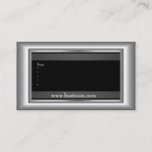 メタルクロームエレガントブラック&ホワイトスタイルシルバー 名刺 (裏面)