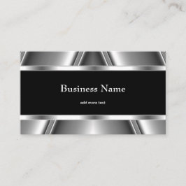 メタルクロームエレガントブラック&ホワイトスタイルシルバー 名刺