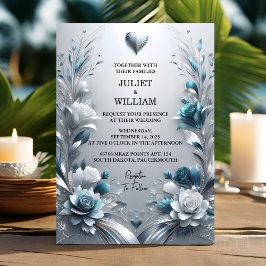 メタルグファンシーラム光沢のあるハイエンドシルバー結婚ズ 招待状