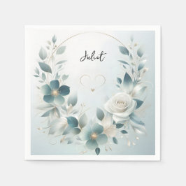 メタルグラムシャイニーハイエンドシルバーブライダルシャワー スタンダードカクテルナプキン