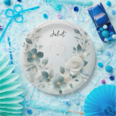 メタルグラムシャイニーハイエンドシルバーブライダルシャワー ペーパープレート (パーティー)