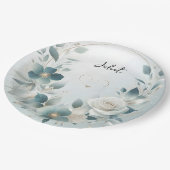 メタルグラムシャイニーハイエンドシルバーブライダルシャワー ペーパープレート (アングル)