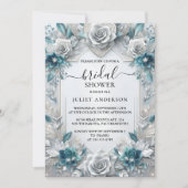 メタルグラムシャイニーハイエンドシルバーブライダルシャワー 招待状 (正面)