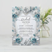 メタルグラムシャイニーハイエンドシルバーブライダルシャワー 招待状 (スタンド正面)