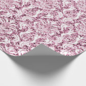 メタルグリッターピンクローズ金ゴールドホワイトダマスクエレガント ラッピングペーパー (角)