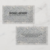 メタルグリッドパターン | グランジ 名刺 (正面/裏面)