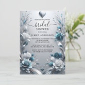 メタルグレームシャイニーハイエンドシルバーブライダルシャワー 招待状 (スタンド正面)