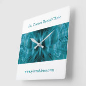 メタルグローブルー歯の歯科クリニック歯医者ギフト スクエア壁時計 (傾斜)