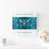 メタルグローブルー歯の歯科クリニック歯医者ギフト スクエア壁時計 (ホーム)