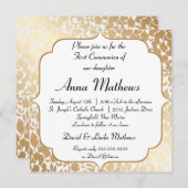 メタルゴールデンホワイトフローラファースト 招待状 (正面/裏面)