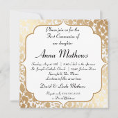 メタルゴールデンホワイトフローラファースト 招待状 (正面)