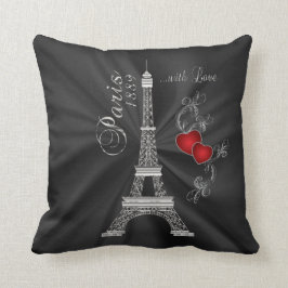 メタルシルバーで愛するパリ クッション