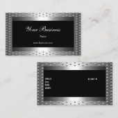 メタルシルバーはブラックエレガントクラシー 名刺 (正面/裏面)