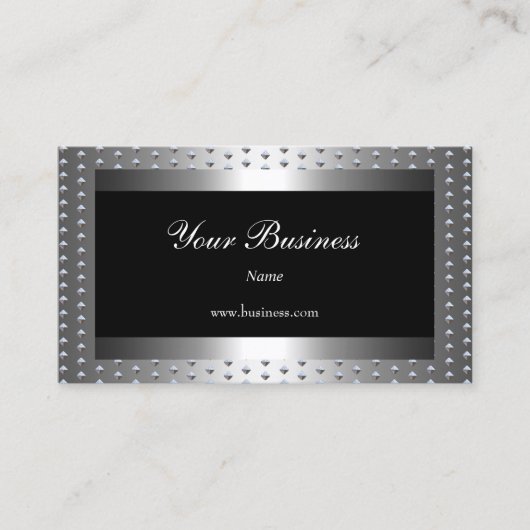 メタルシルバーはブラックエレガントクラシー 名刺 (正面)