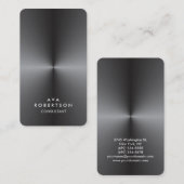 メタルシルバーグレーのコンサルタントマネージャ 名刺 (正面/裏面)