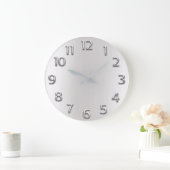 メタルシルバーグレーアラビア数字ミニマリズム ラージ壁時計 (ホーム)