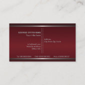 メタルシルバーグレーブルゴーニュレッド、モノグラム事業 名刺 (裏面)