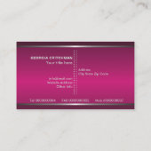 メタルシルバーグレー明るい赤紫色、目を引くモノグラム 名刺 (裏面)