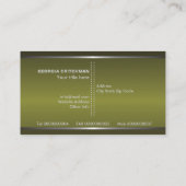 メタルシルバーグレー、オリーブグリーンモノグラム 名刺 (裏面)