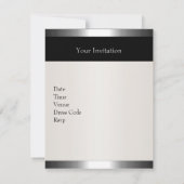 メタルシルバーバースデーパーティーレエレガントディ2 招待状 (裏面)