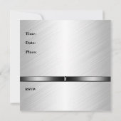 メタルシルバーホワイトメンズ40th誕生日パーティーマン 招待状 (裏面)