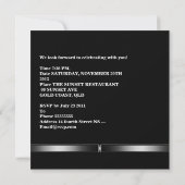 メタルシルバーメンズ40歳の誕生日ブロンズマン 招待状 (裏面)