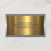 メタルシルバー金ゴールドブラシ | ホームハンマーのロゴ 名刺 (裏面)