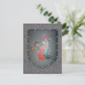 メタルシールドドラゴンチェーンメールの背景 ポストカード (スタンド正面)