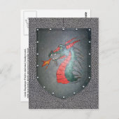 メタルシールドドラゴンチェーンメールの背景 ポストカード (正面/裏面)