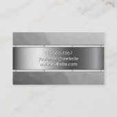 メタルジオメトリグレーの背景 名刺 (裏面)