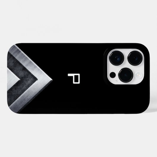 メタルジオメトリックモノグラムのブラック Case-Mate iPhoneケース (裏面 (横))