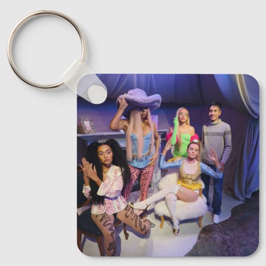 メタルスクエアキーチェーン、2.25インチx 2.25インチエレガントメタル キーホルダー (正面)